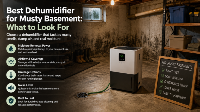 Does my basement need a dehumidifier signs like musty smell, condensation, and damp air in a basement