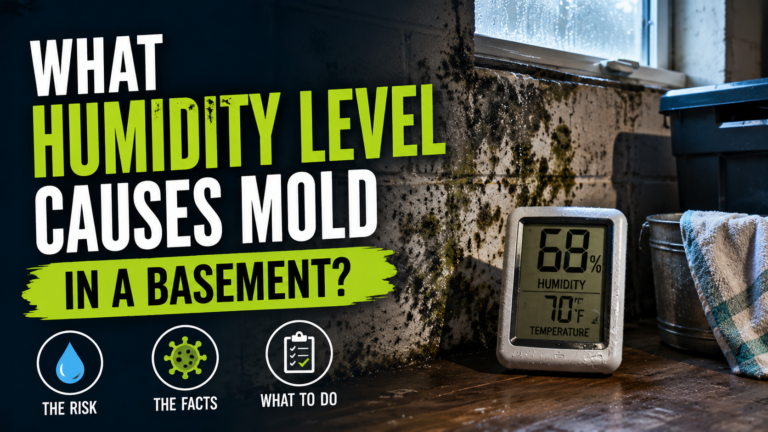 What humidity level causes mold in basement conditions once humidity stays above 60 percent